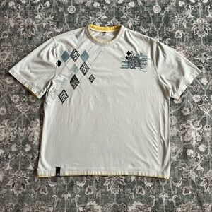 Y2K Men's Argyle Graphic T-Shirt in Gray W/ Yellow Trim